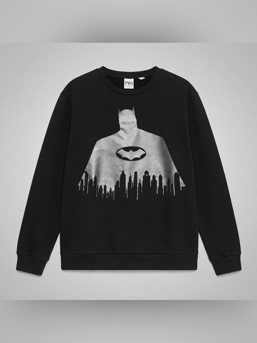Zara Men Batman Graphic Sweatshirt Black Size Large L DC Comics
